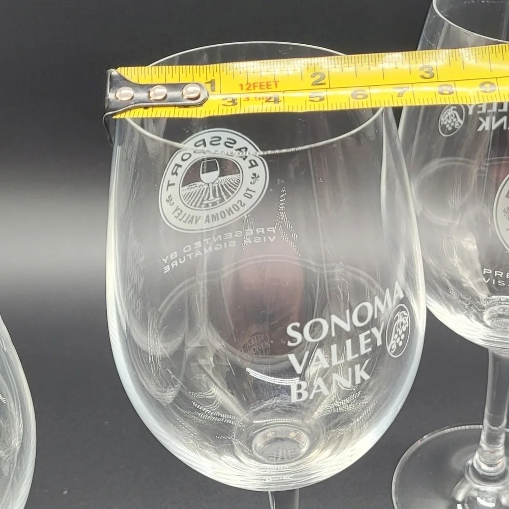 Sonoma Valley Bank Wine Glasses Etched Set of 4​​​ - Picture 9 of 9